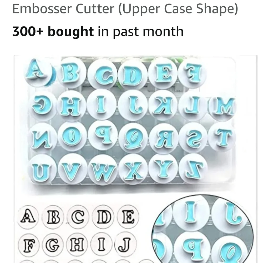 Alphabet and Number Fondant Cutters - Blue